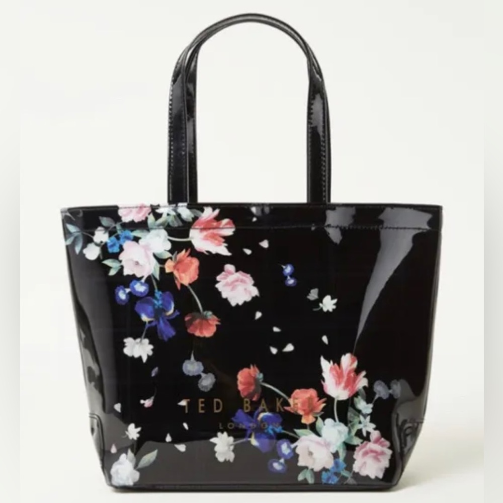 NEW Ted Baker Large ICON Elizcon sandalwood floral large Shopper Tote Bag  Black